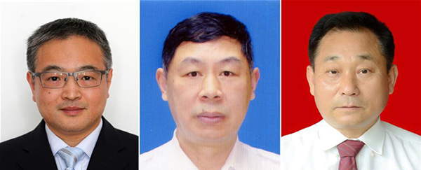 图为黄群、宋月才、姜开斌三位同道的肖像（由左至右）。。。。。。